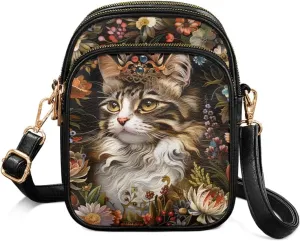 Lightweight Crossbody Bag with Adjustable Strapfor Women Ladies with Three Compartment