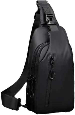 Lightweight Sling Bag Waterproof Crossbody Sling Backpack Small Chest Shoulder Backpack for Men Women(black)