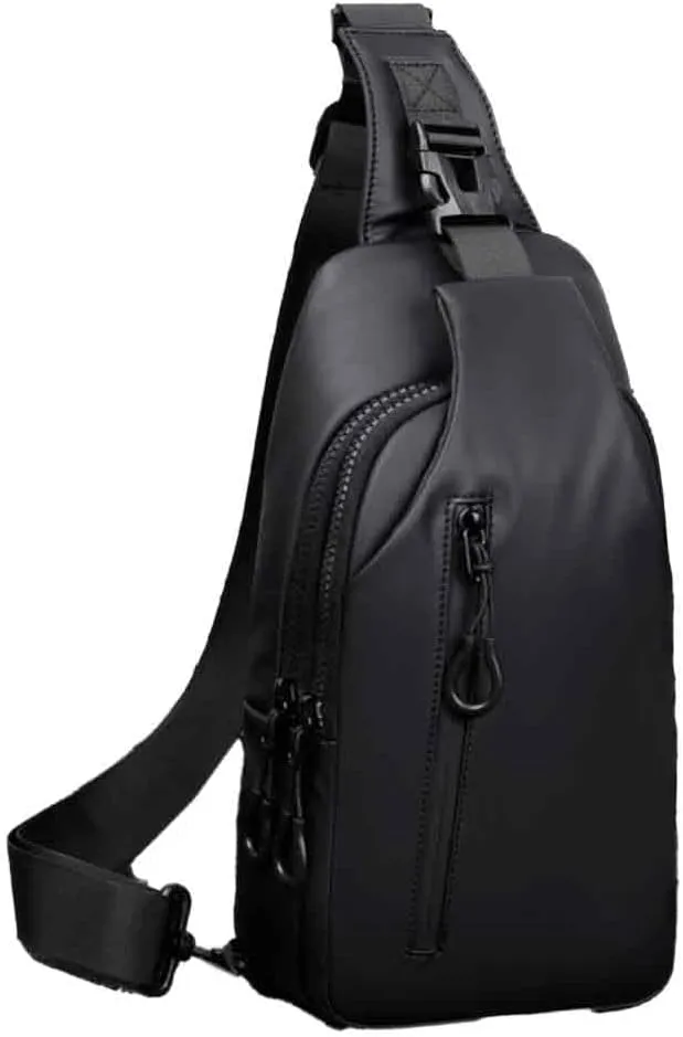 Lightweight Sling Bag Waterproof Crossbody Sling Backpack Small Chest Shoulder Backpack for Men Women(black)