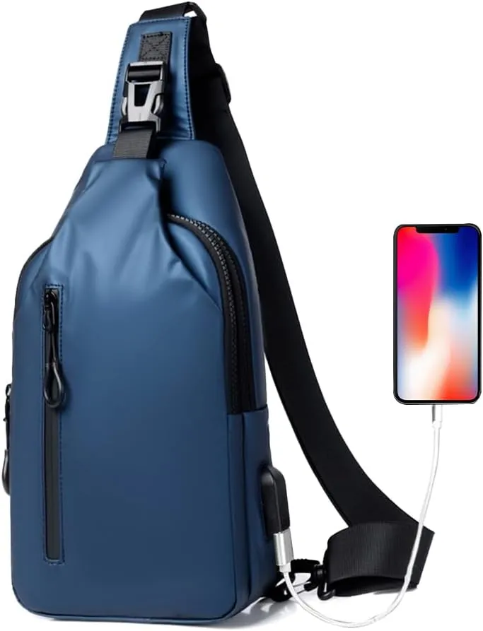 Lightweight Sling Bag Waterproof Crossbody Sling Backpack Small Chest Shoulder Backpack for Men Women(blue)