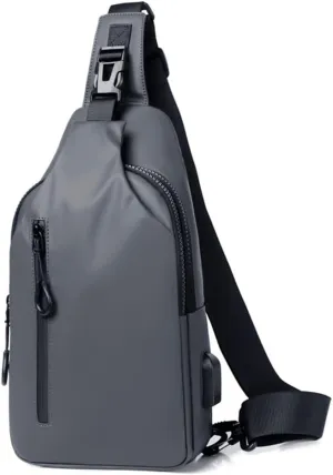 Lightweight Sling Bag Waterproof Crossbody Sling Backpack Small Chest Shoulder Backpack for Men Women(gray)