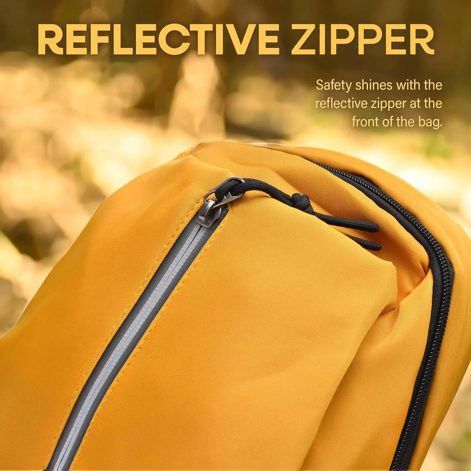 Lightweight Yellow Sling Bag for Men and Women - Anti Theft Womens and Mens Crossbody Bag with Reflective Zipper
