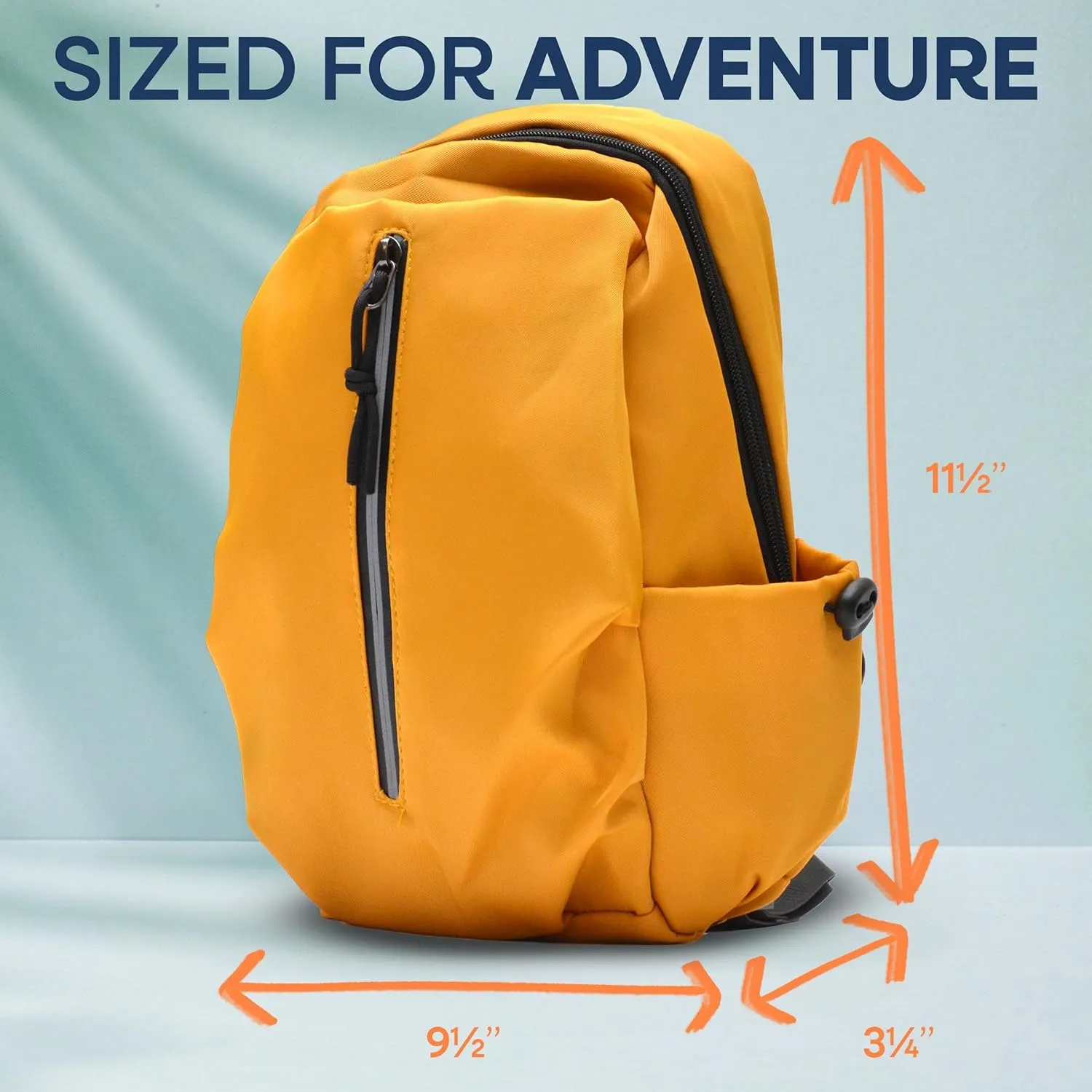 Lightweight Yellow Sling Bag for Men and Women - Anti Theft Womens and Mens Crossbody Bag with Reflective Zipper