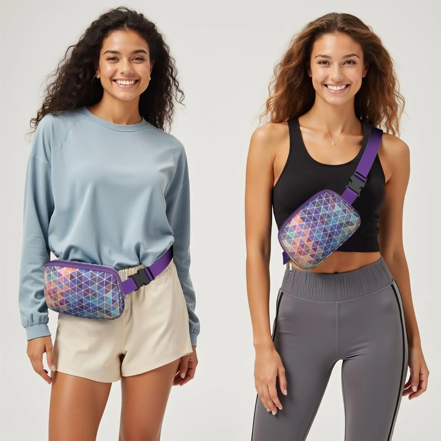 Lightweight Zipper Fanny Pack for Women – Water-Repellent Mini Everywhere Crossbody with Adjustable StrapFashion Pattern Belt Bag for Teen Girls Cute Trendy Stuff Travel Essentials waist bag.