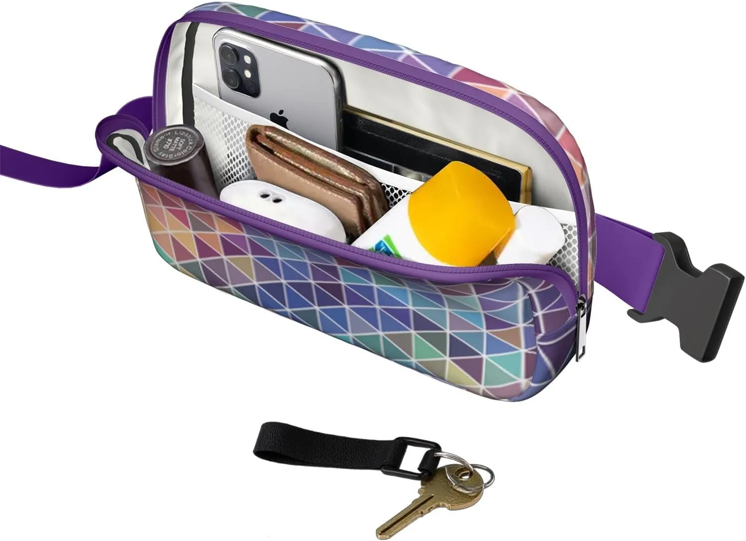 Lightweight Zipper Fanny Pack for Women – Water-Repellent Mini Everywhere Crossbody with Adjustable StrapFashion Pattern Belt Bag for Teen Girls Cute Trendy Stuff Travel Essentials waist bag.