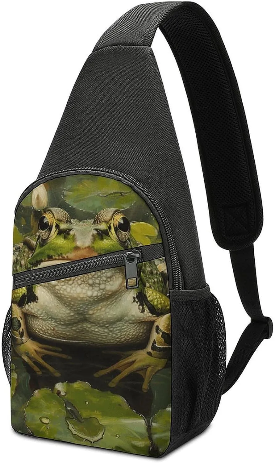 Lily And Frog Sling Bag Travel Sling Backpack Man Purse for Men Hiking Crossbody Bags Chest Bag Shoulder Chest Pack