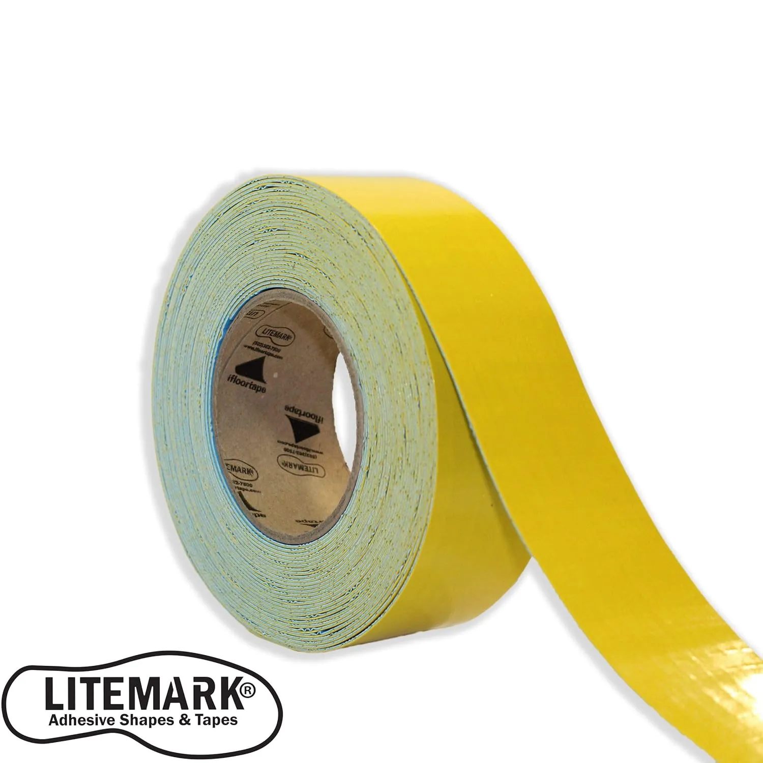 LiteMark Smooth Floor Marking Tape, EC-700 Heavy Duty Thick, Easy to Keep Clean, Warehouse, Yellow (1 Inches by 3 Feet) (6 Pack)