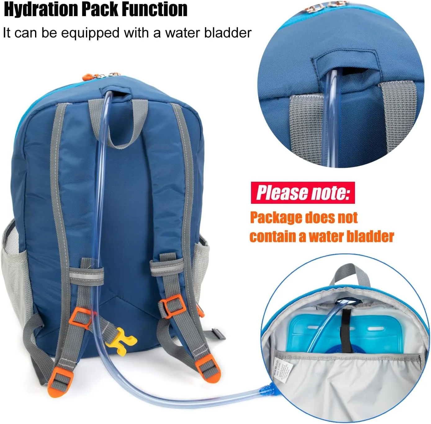 Little Kids Hiking Backpack for Boys or Girls, Small Daypack for Camping or Travel (Blue, Medium)