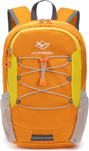 Little Kids Hiking Backpack for Boys or Girls, Small Daypack for Camping or Travel (Orange, Medium)