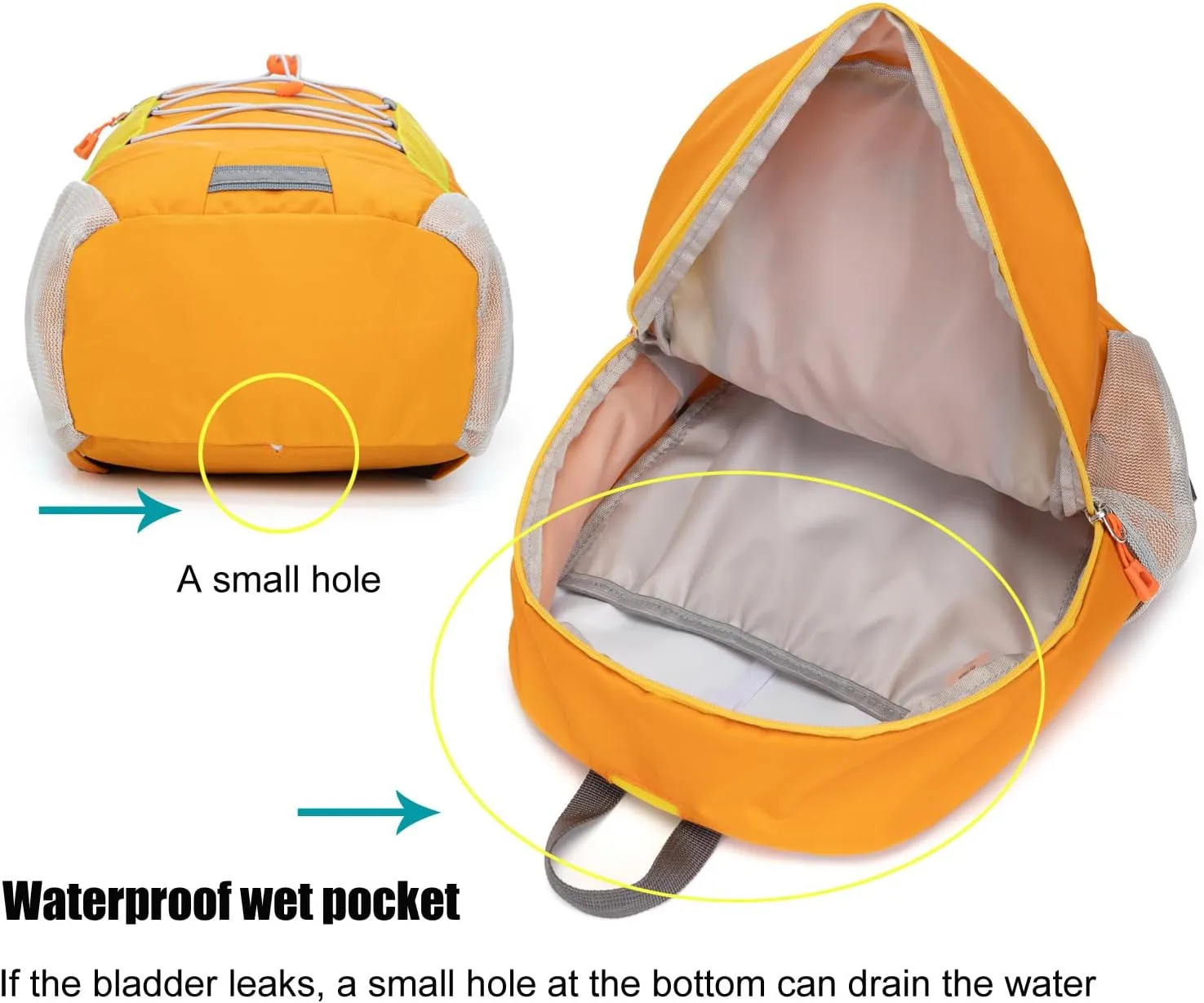 Little Kids Hiking Backpack for Boys or Girls, Small Daypack for Camping or Travel (Orange, Medium)