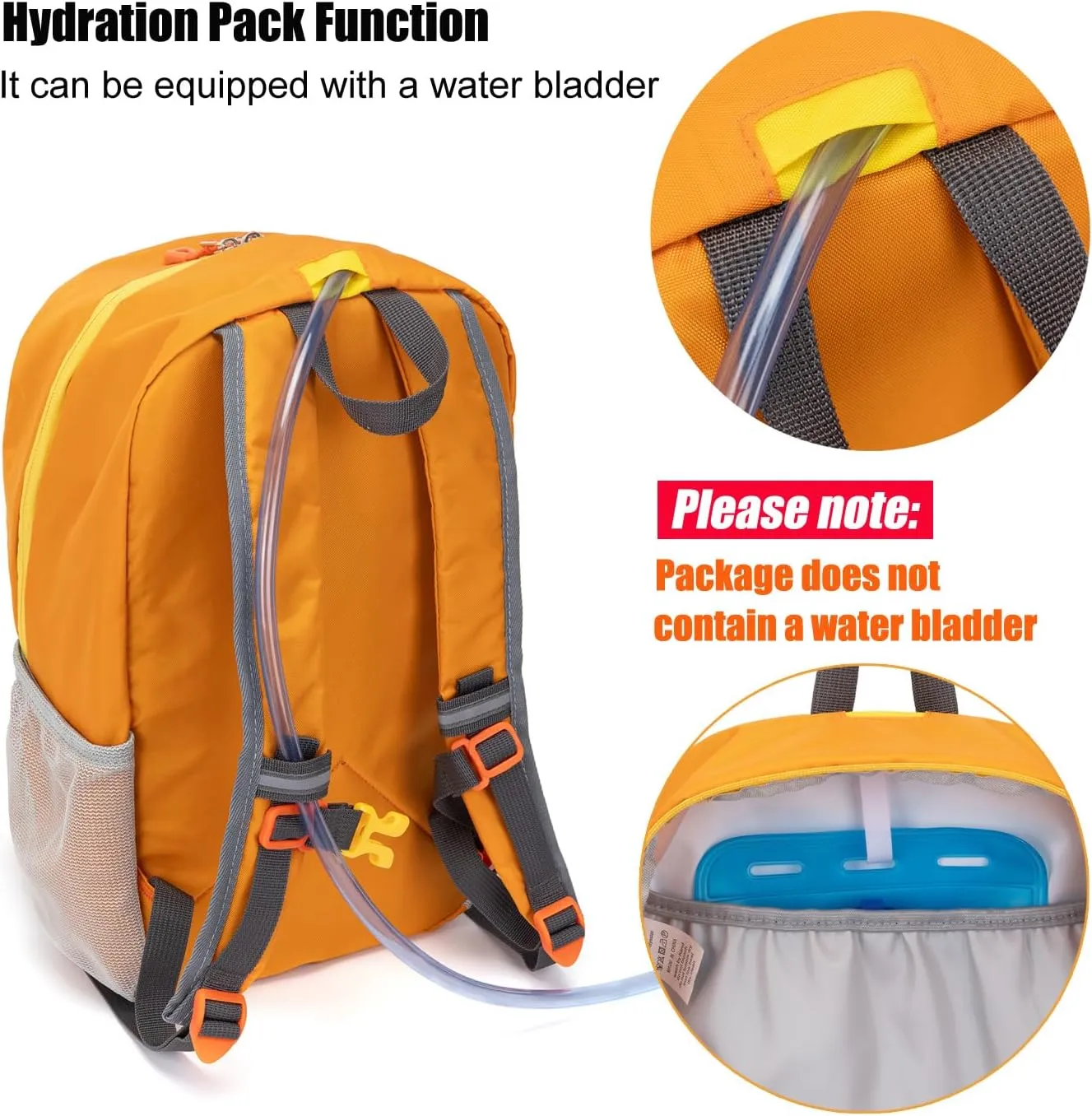 Little Kids Hiking Backpack for Boys or Girls, Small Daypack for Camping or Travel (Orange, Medium)