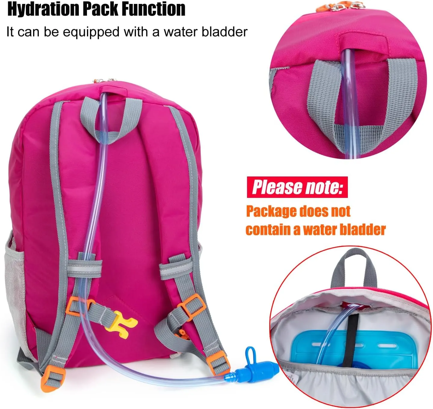Little Kids Hiking Backpack for Boys or Girls, Small Daypack for Camping or Travel (Rose, Small)