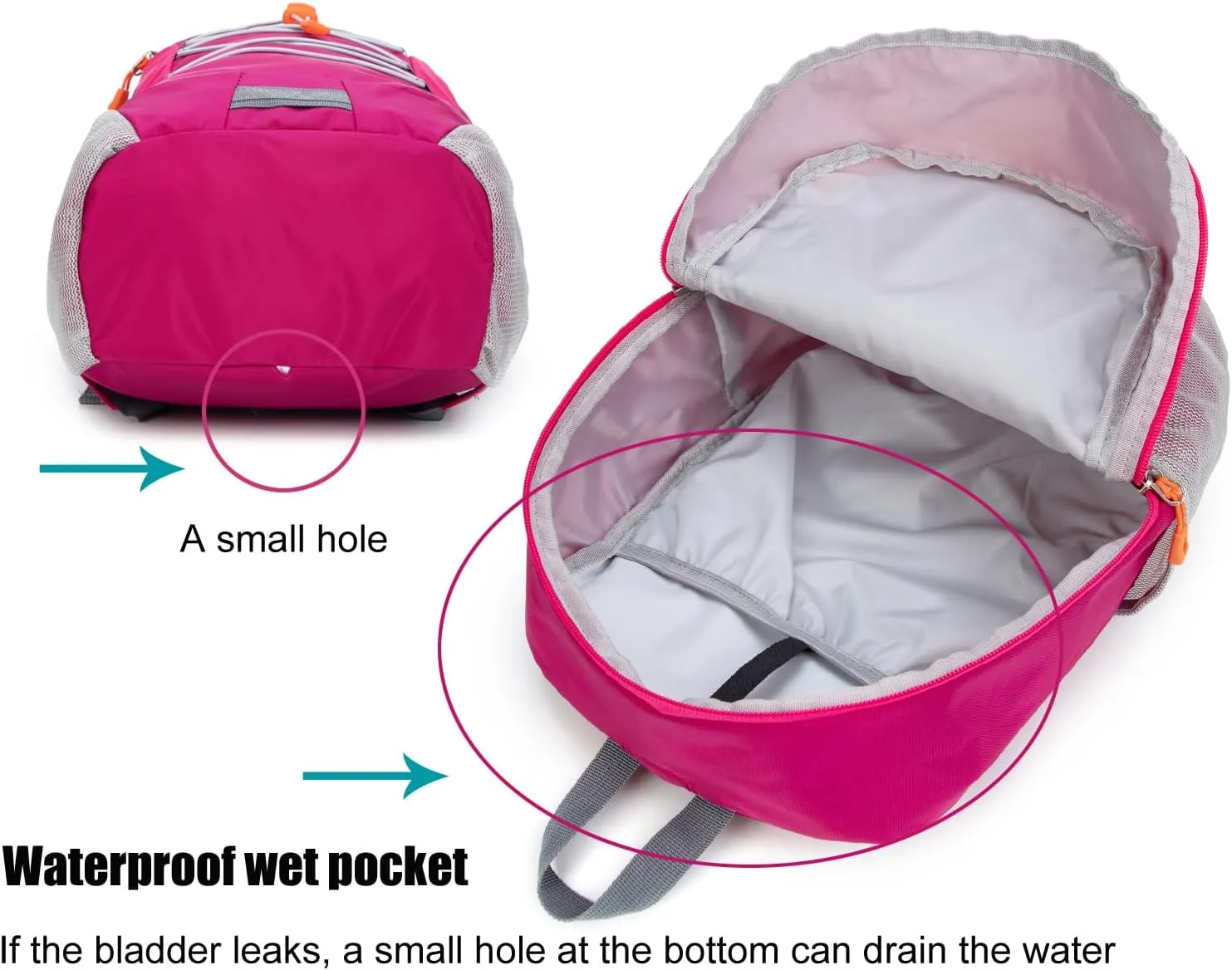 Little Kids Hiking Backpack for Boys or Girls, Small Daypack for Camping or Travel (Rose, Small)