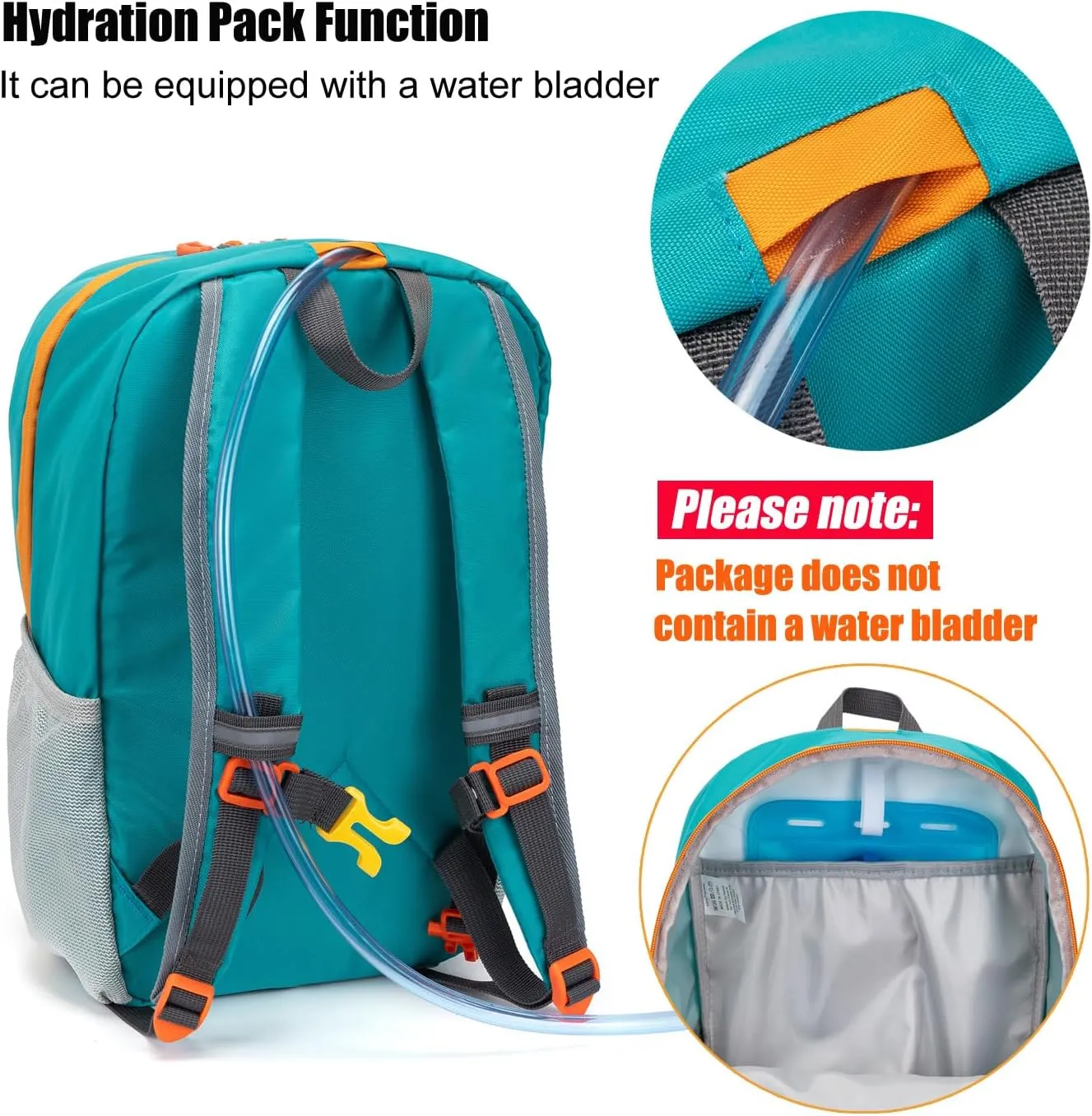Little Kids Hiking Backpack for Boys or Girls, Small Daypack for Camping or Travel (Teal blue, Medium)