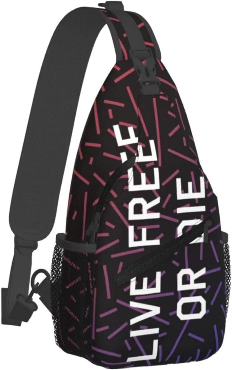 Live Free Or Die Crossbody Backpack For Men Women Sling Shoulder Dachshunds Dog Chest Bag Lightweight One Strap Multipurpose Travel Hiking Daypack
