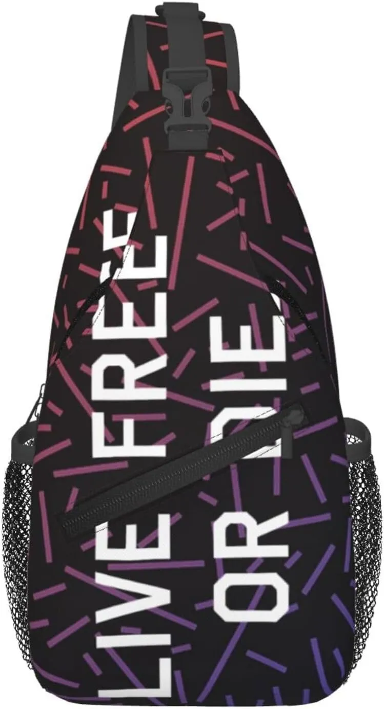 Live Free Or Die Crossbody Backpack For Men Women Sling Shoulder Dachshunds Dog Chest Bag Lightweight One Strap Multipurpose Travel Hiking Daypack