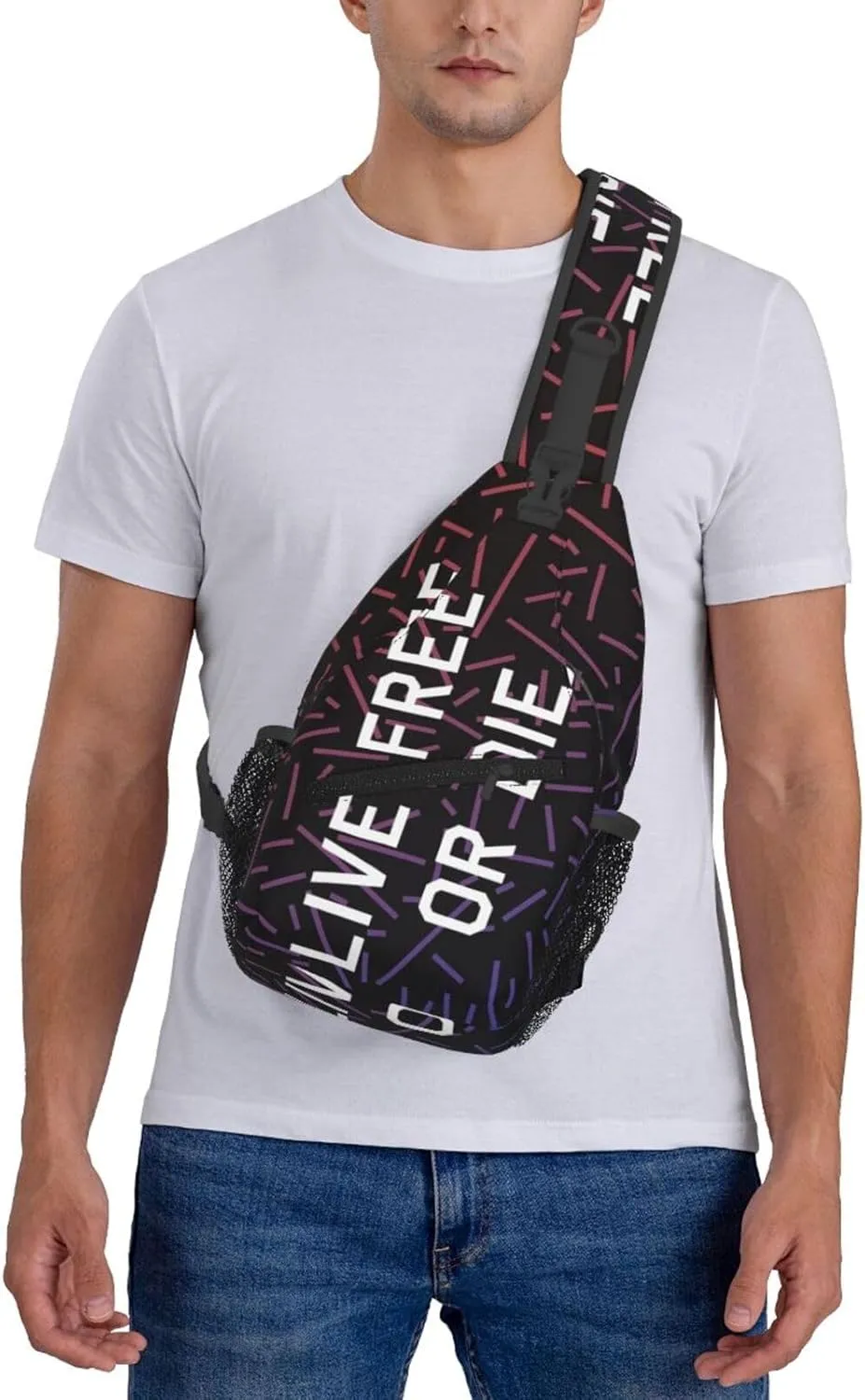 Live Free Or Die Crossbody Backpack For Men Women Sling Shoulder Dachshunds Dog Chest Bag Lightweight One Strap Multipurpose Travel Hiking Daypack