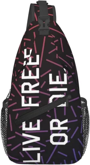 Live Free Or Die Crossbody Backpack For Men Women Sling Shoulder Dachshunds Dog Chest Bag Lightweight One Strap Multipurpose Travel Hiking Daypack