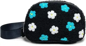 LIVING ROYAL Belt Bag - Fanny Pack, Crossbody Sling - 100% Polyester Microfiber with Adjustable Strap - 2 Interior Mesh Pockets, Key Loop, Back Zip Pocket (Dizzy Daisy)