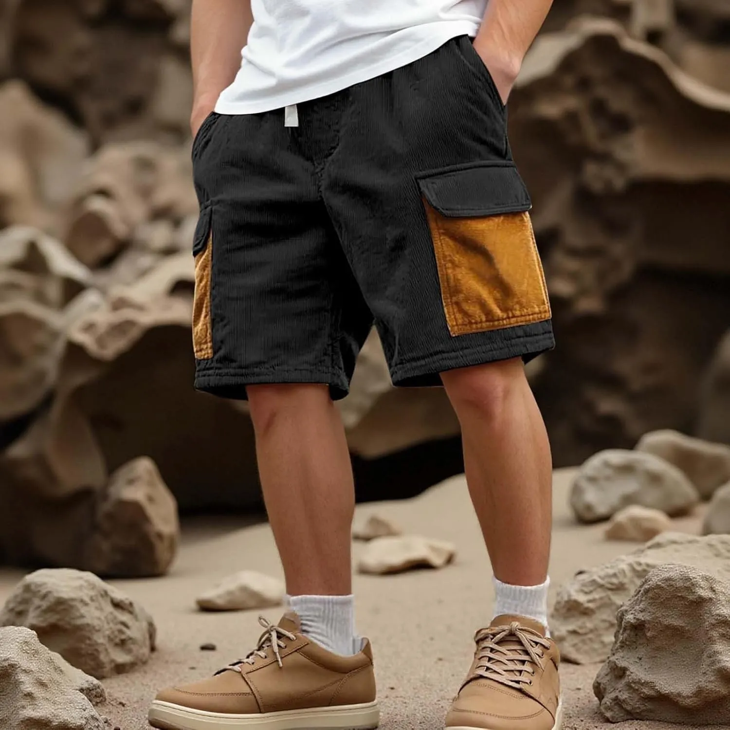 Long Shorts for Men Shorts Sun Cat Relaxed Country Strip Walking for Men Training Yoga Cropped Camouflage Plaid