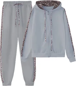 Lounge Hoodie Sweatsuit Sets Leisure Winter Hooded Plush Women Suits Half Zip Sweatsuit Matching Set