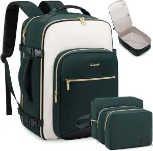 LOVEVOOK 50L Large Travel Backpack for Women & Men, Carry on Backpack Airline Approved, Waterproof Travel Essentials fits 18" Laptop, TSA Personal Item Travel Bag Sports Backpack with 3 Packing Cubes