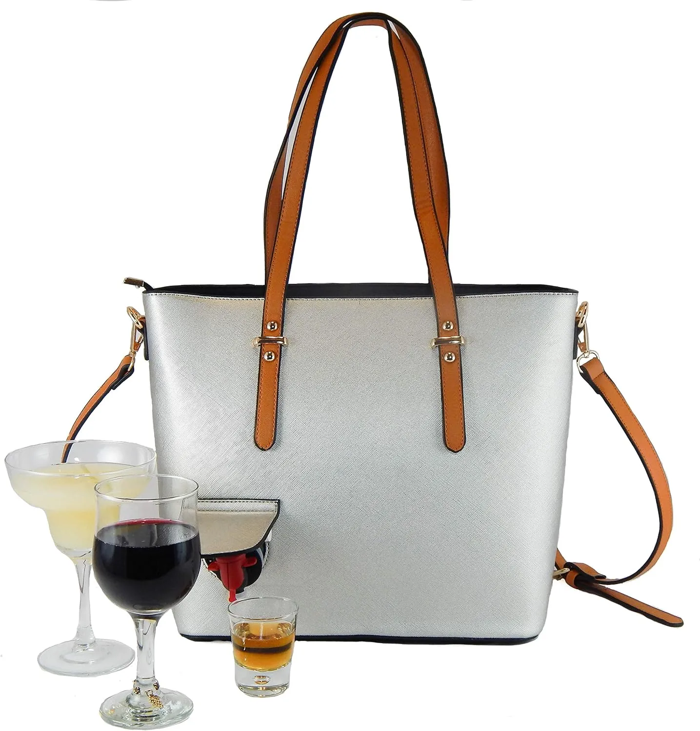 Loving Liquid Line Wine Purse with Hidden Spout - Holds 1.5 ltrs. - Wine Tote