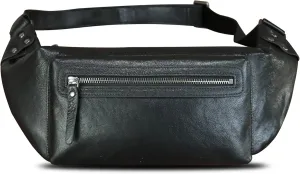LRTO Genuine Leather Fanny Pack for Men and Women Waist Bag Hip Bag Real Leather Fanny Bag Sling Bag Crossbody Bags Chest Purses (Black), LRTO-15023