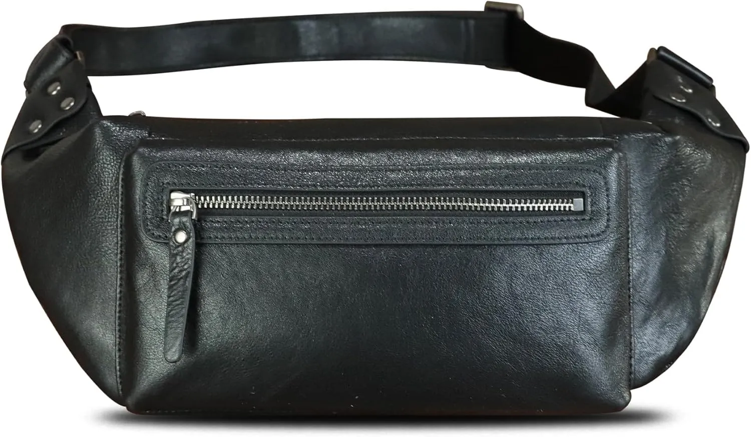 LRTO Genuine Leather Fanny Pack for Men and Women Waist Bag Hip Bag Real Leather Fanny Bag Sling Bag Crossbody Bags Chest Purses (Black), LRTO-15023