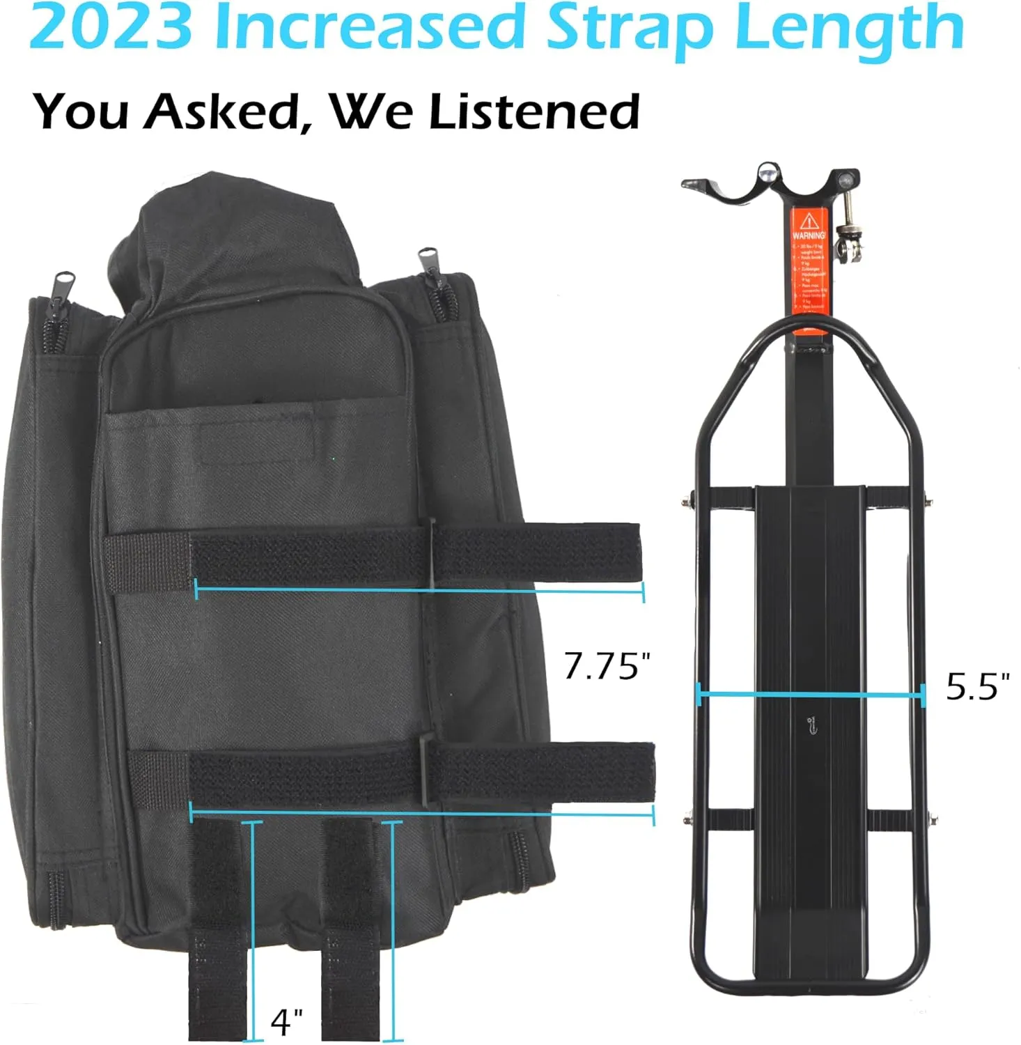 Lumintrail Bike Rack Bag, Expandable Rear Trunk Bicycle Carrier Commuter Pannier Handbag with a Waterproof Rain Cover 13L