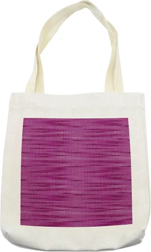 Lunarable Magenta Tote Bag, Gradient Old Aged Knit Pattern Creative Melange Wool Textured Nostalgic Art, Cloth Linen Reusable Bag for Shopping Books Beach and More, 16.5" X 14", Cream