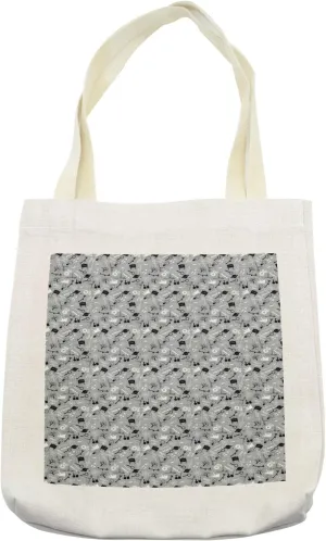 Lunarable Science Tote Bag, Physics Education Themed Formulations Lab and Mechanics, Cloth Linen Reusable Bag for Shopping Books Beach and More, 16.5" X 14", Cream