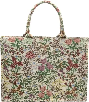 Luxury Large Tote Bag Retro Embroidery Jacquard Handbag Cotton Linen Bags for Women