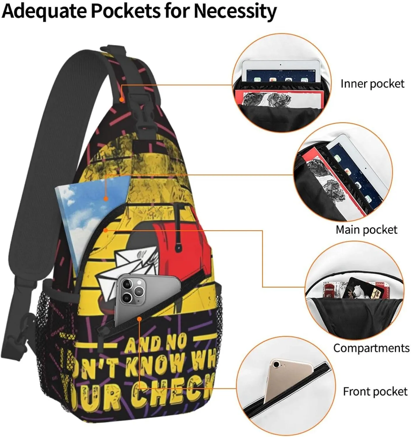 Mailbox Postal Worker Small Crossbody Backpack Sling Bag For Men Women Mini One Shoulder Chest Bags Gym Sport Travel Hiking Daypack