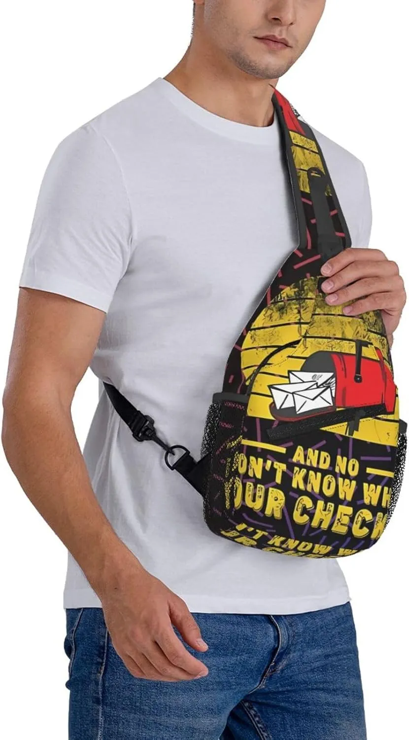 Mailbox Postal Worker Small Crossbody Backpack Sling Bag For Men Women Mini One Shoulder Chest Bags Gym Sport Travel Hiking Daypack