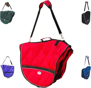 Majestic Ally 1000D Nylon Reflective English Saddle Carry Bag (Red)