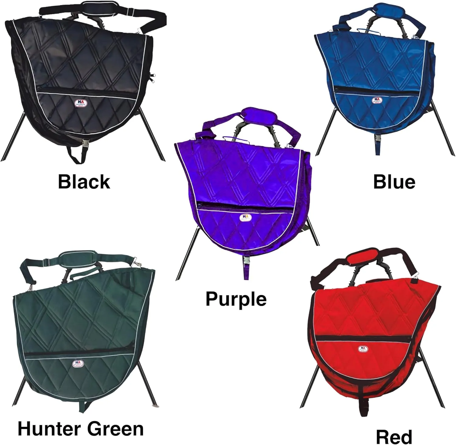 Majestic Ally 1000D Nylon Reflective English Saddle Carry Bag (Red)