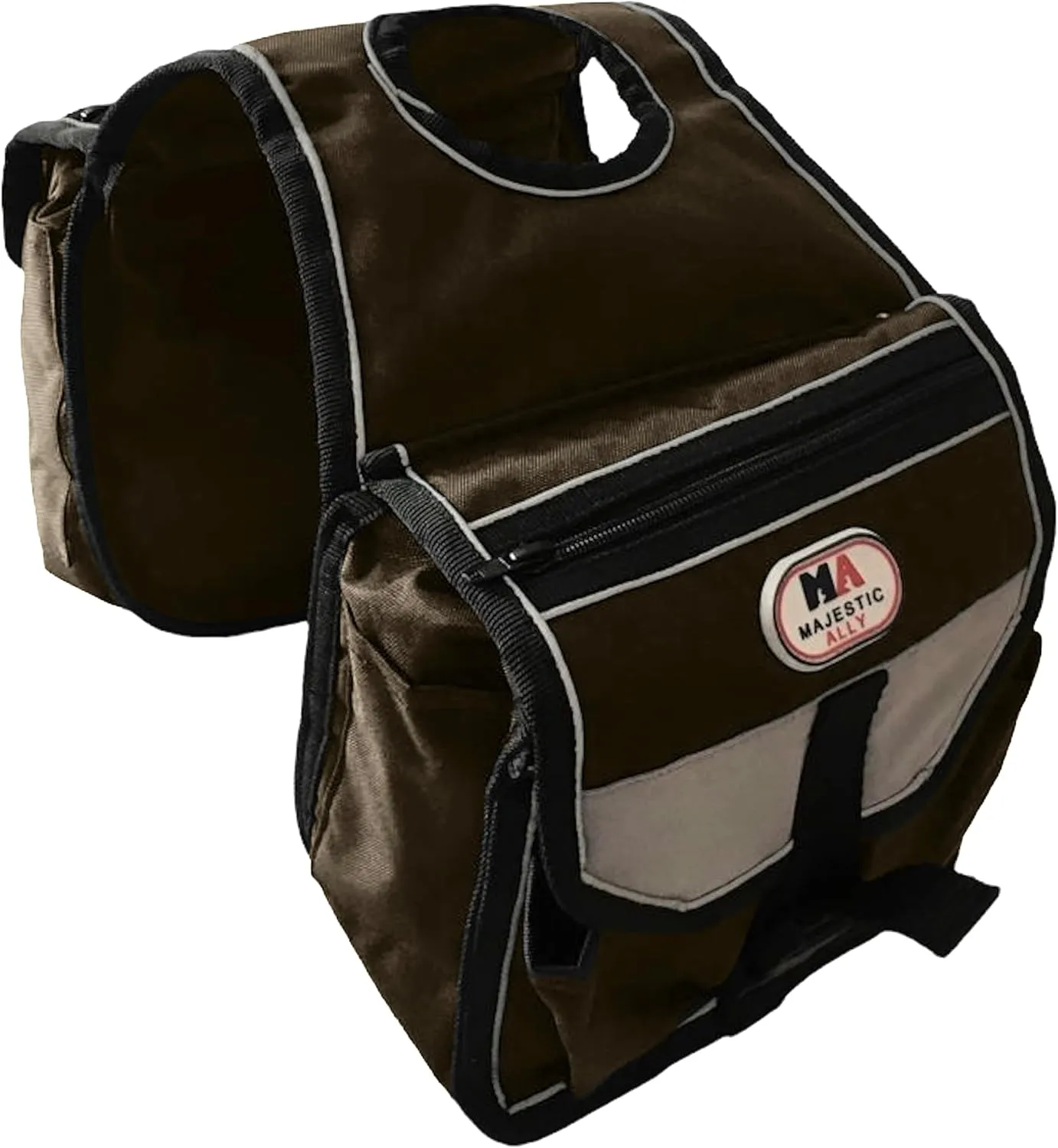 Majestic Ally Horn Bag, Nylon Insulated Padded Reflective Pockets,Two Water Bottle, Camera/Cell Phone Pocket, Horn Bag (Brown)