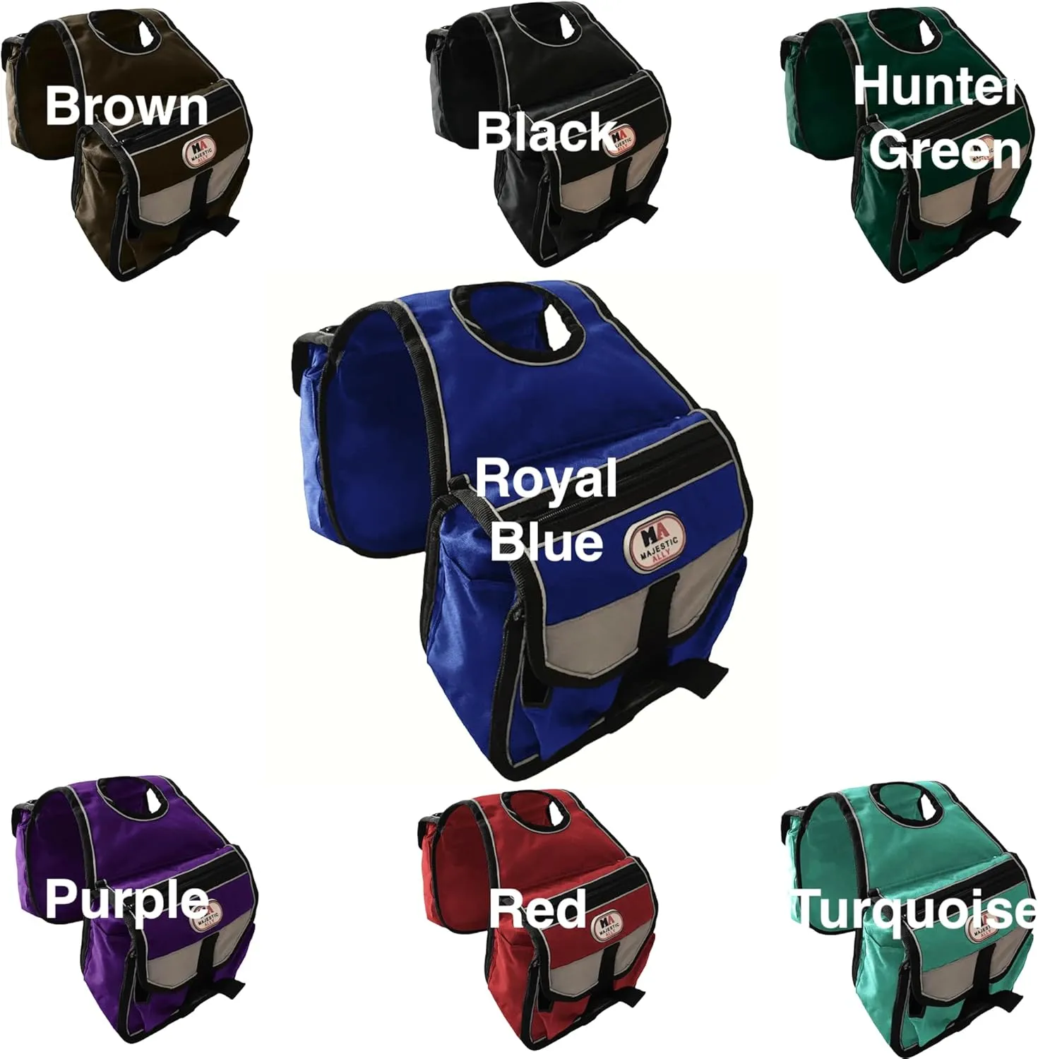 Majestic Ally Horn Bag, Nylon Insulated Padded Reflective Pockets,Two Water Bottle, Camera/Cell Phone Pocket, Horn Bag (Royal Blue)