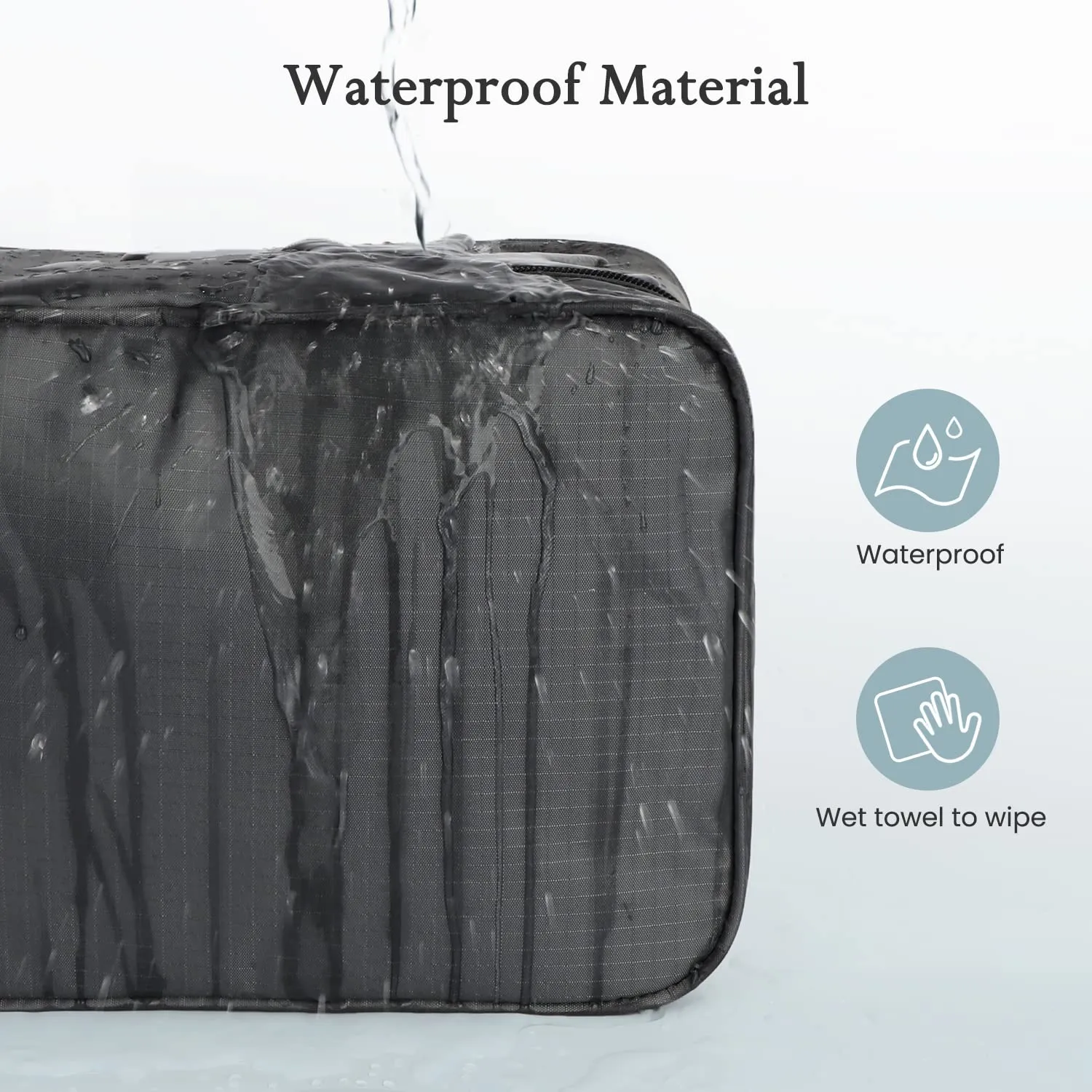 Maliton Toiletry Bag for Men & Women | Large for Traveling | Hanging Compact Hygiene Bag with 4 Compartments | Waterproof Bathroom Shower Bag (Black)