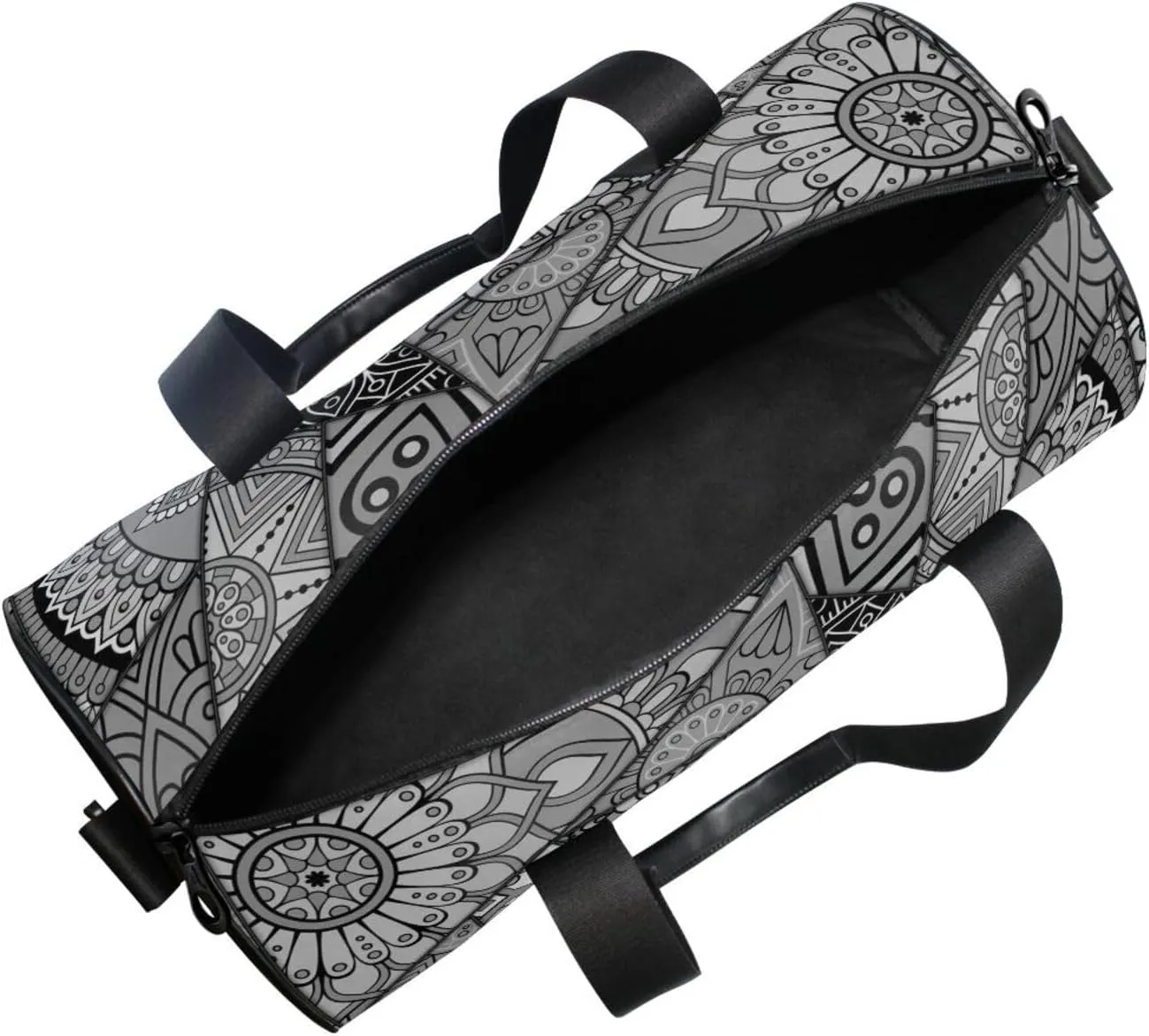 Mandala Patchwork Islam, Arabic, Indian, Ottoman Motifs Portable Gym Bag, Travel Bag, Luggage bag, Sports Bag, Toiletry Bag with Handles, Detachable Shoulder Strap 17.6 x 9 x 9 inch