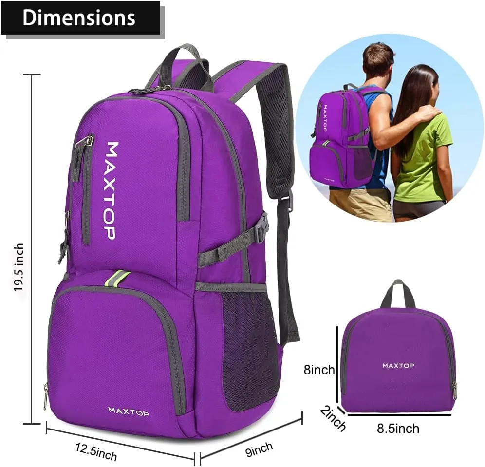 MAXTOP 40/50L Lightweight Packable Backpack for Hiking Traveling Camping Water Resistant Foldable Outdoor Travel Daypack