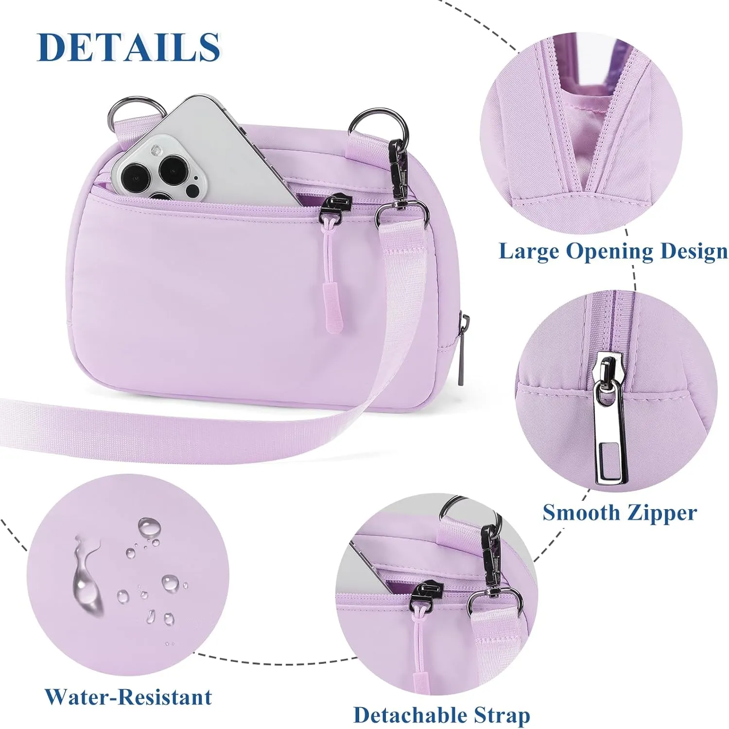 MAXTOP Small Nylon Crossbody Bags for Women Unisex Belt Bag Fanny Pack with Adjustable Strap for Traveling Shopping