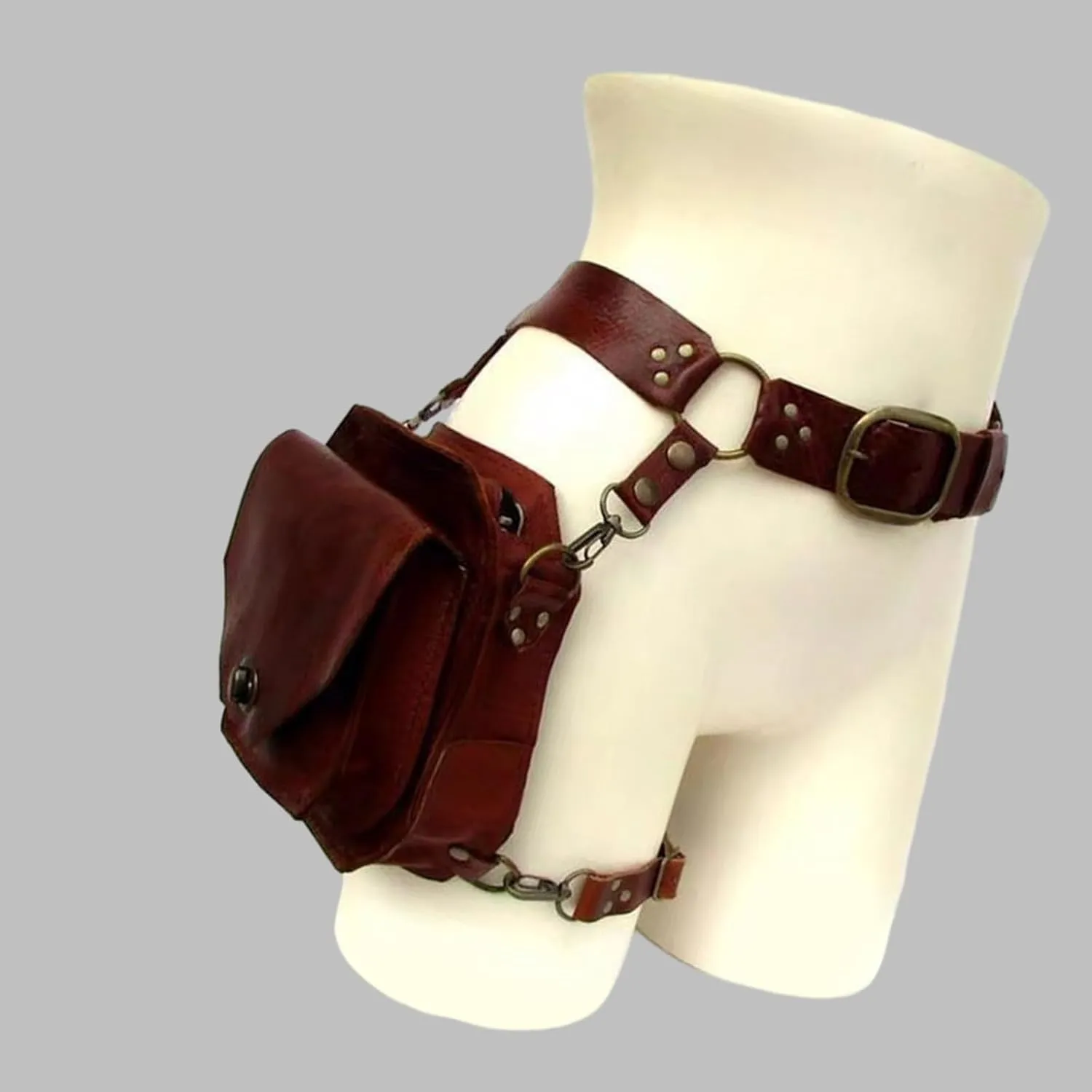 Medieval Waist Belt Drop Leg Bag Steampunk Waist Pack Thigh Bag Leather Bag Motorcycle Waist Belt Drop Leg Bag