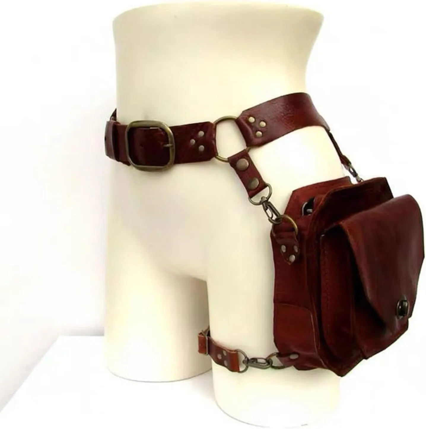 Medieval Waist Belt Drop Leg Bag Steampunk Waist Pack Thigh Bag Leather Bag Motorcycle Waist Belt Drop Leg Bag