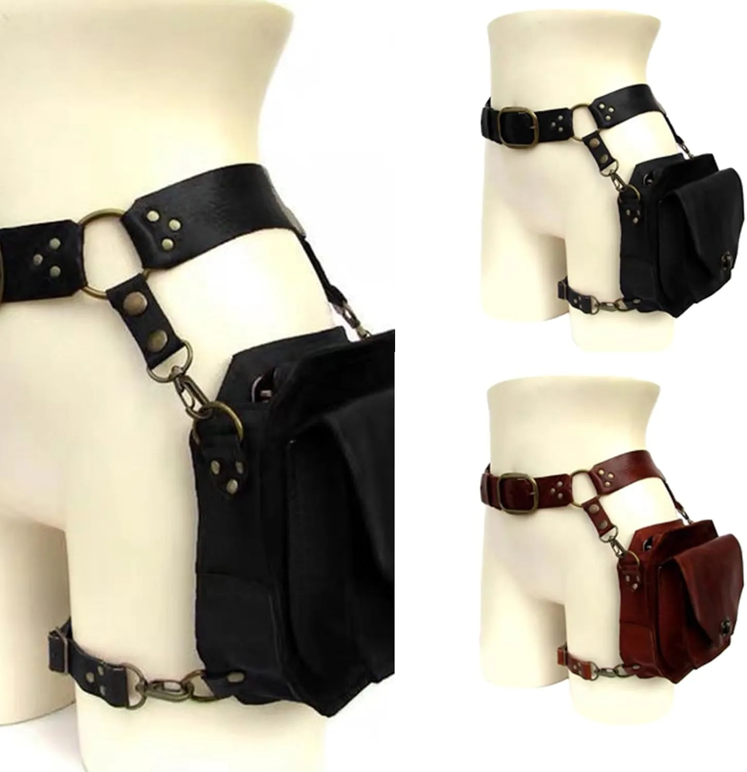 Medieval Waist Belt Drop Leg Bag Steampunk Waist Pack Thigh Bag Leather Bag Motorcycle Waist Belt Drop Leg Bag