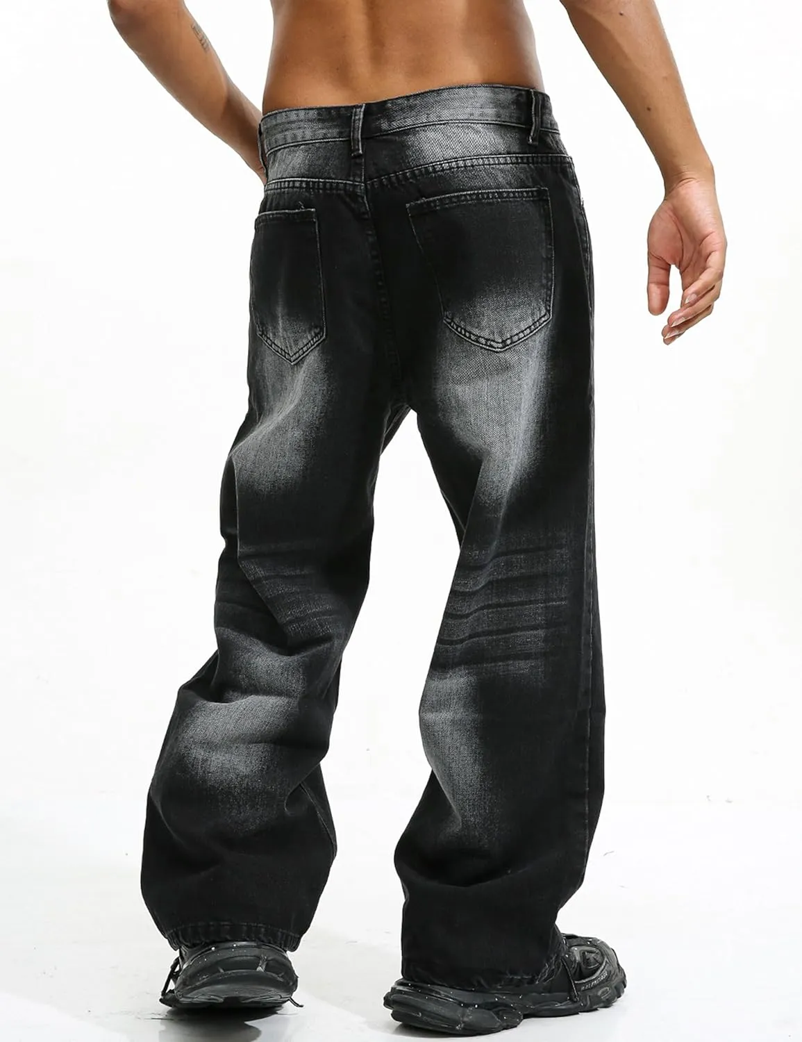 Men Baggy Jeans Y2k Hip Hop Skater Jeans Vintage Purple Jeans Loose Fit Demin Pants Streetwear