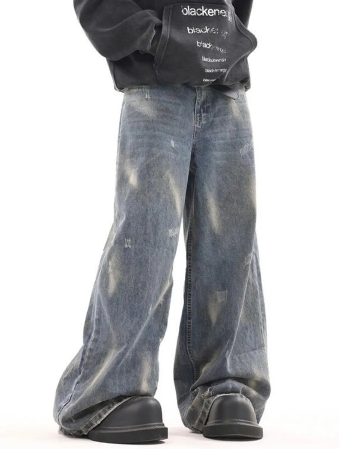 Men Baggy Jeans Y2k Hip Hop Skater Pants Vintage Jnco Jeans Loose Fit Skateboard Denim Pants Streetwear
