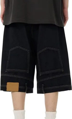 Men Cargo Shorts Y2k Baggy Jeans Vintage Skateboard Shorts Hip Hop Demin Shorts Baggy Jorts Y2k