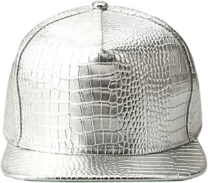 Men Women PU Leather Hip-Hop Flat Bill Snapback Hat Crocodile Baseball Caps